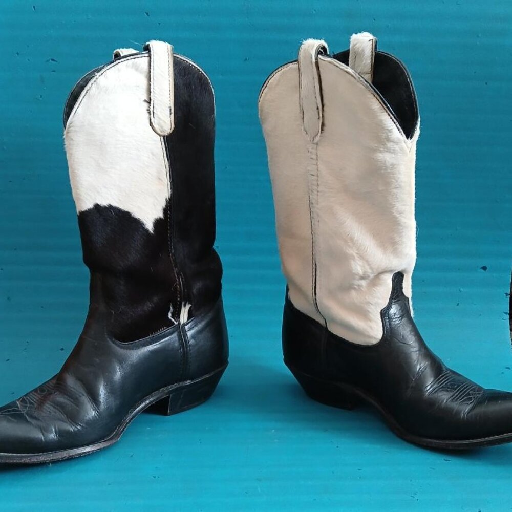 Leather and Fur Ladies Cowgirl boots, Size 8 - Picture 4 of 4